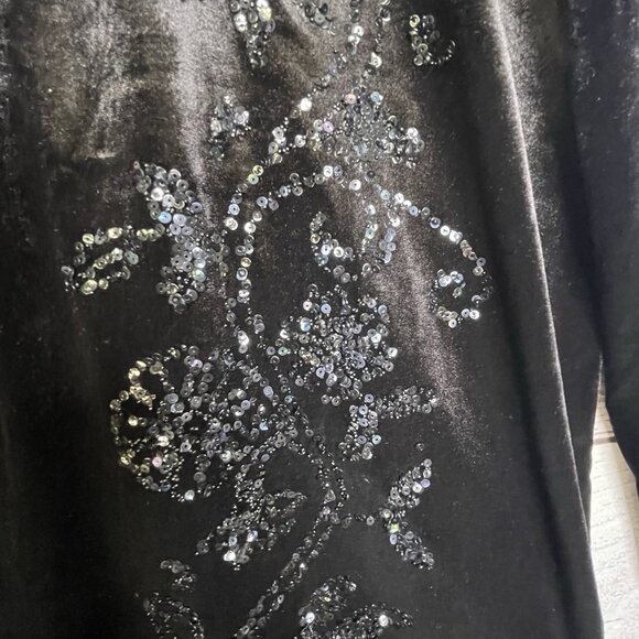 Vintage Must Velvet Cardigan Size XL Sequins Fairy Grunge Whimsical Goth BOHO - Picture 4 of 11